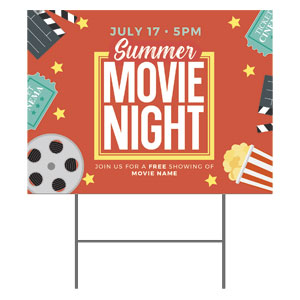 Summer Movie Night 18"x24" YardSigns