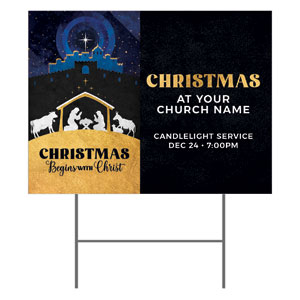 Nativity Begins with Christ 18"x24" YardSigns
