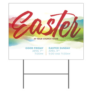 Easter Watercolor Mountains 18"x24" YardSigns