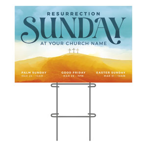 Resurrection Sunday Crosses 36"x23.5" Large YardSigns