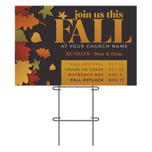 Join Us This Fall Leaves 36"x23.5" Large YardSigns