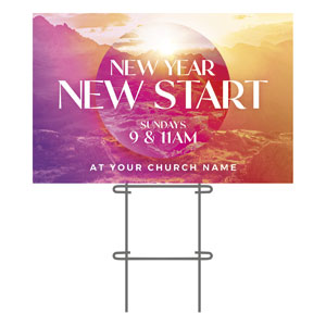 New Year New Start 36"x23.5" Large YardSigns